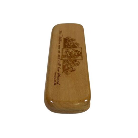Bamboo Wooden Wood Ballpoint Pen + Case Engraved Proverbs 31:28 Scripture Verse - Picture 15 of 16